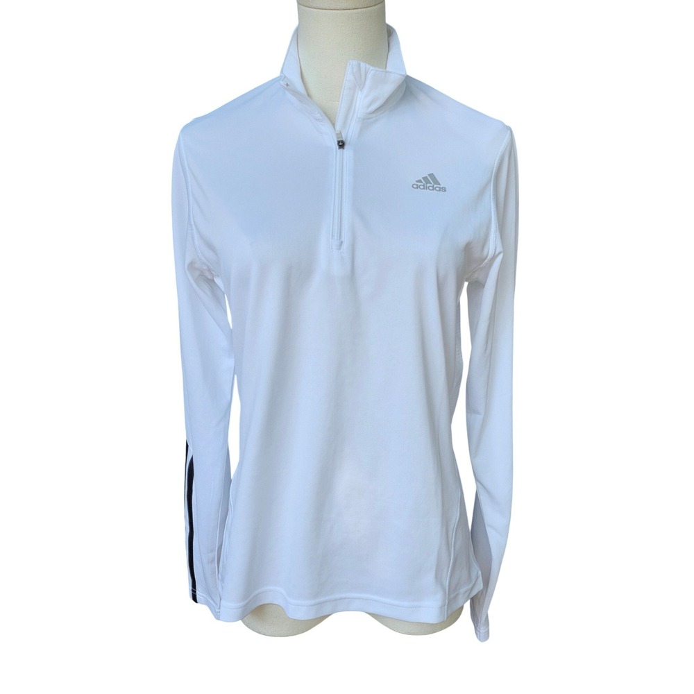 Adidas Formotion Climacool Pullover Womens Medium White Excellent 1/4 Zip Top